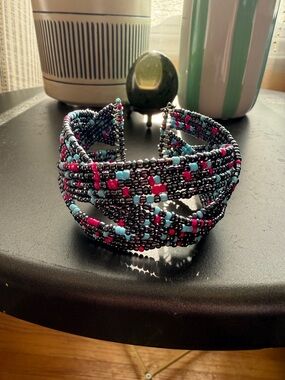 Handcrafted Beaded Cuff Bracelet